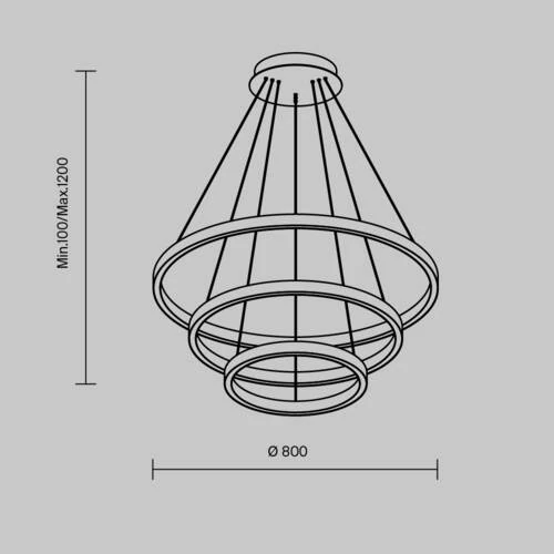 Подвесной светильник Modern Rim, LED 108W, Латунь, Белый (Maytoni, MOD058PL-L100BSK) - Amppa.ru