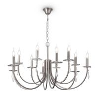 Люстра Crystal Forte, 12xE14 Никель, Прозрачный (Freya, FR1006PL-12N)