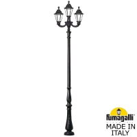 Парковый фонарь Fumagalli Tabor Ofir/Rut 2L+1 E26.205.R21.AXE27, Черный и Прозрачный, без ламп