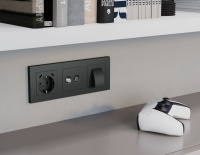 Комплект вывода кабеля с фиксатором ALFA Графит мягкое касание QUANT (AP9158, VM238) (Ambrella Volt, MA915810)