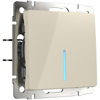 W1112103/ Электроустановочные изделия - Выключатель одноклавишный проходной с подсветкой (слоновая кость)