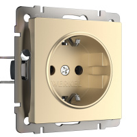 W1171011/ Электроустановочные изделия - Розетка с заземлением (шампань)